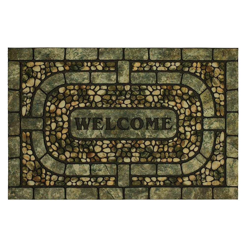Welcome Garden Pebbles Gray 23 in. x 35 in. Doorscapes Estate Mat by Mohawk Home 3 Welcome Garden Pebbles Gray 23 in. x 35 in. Doorscapes Estate Mat by Mohawk Home