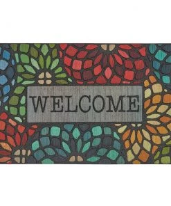 Welcome Stained Glass Floret 18 in. x 30 in. Doorscapes Mat by Mohawk Home