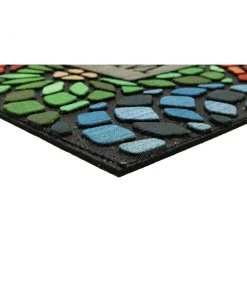 Welcome Stained Glass Floret 18 in. x 30 in. Doorscapes Mat by Mohawk Home -Mohawk Home Sales multi mohawk home door mats 597658 77 1000