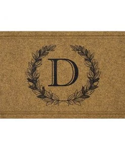 Mohawk Home Sales 9 Laurel Multi 24 in. x 36 in. Faux Coir Monogrammed D Door Mat by Mohawk Home