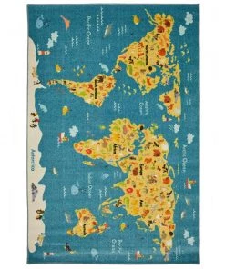 Animal Map Multi 5 ft. x 8 ft. Whimsical Area Rug by Mohawk Home