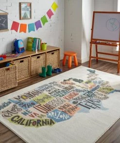 States Map Multi 5 ft. x 8 ft. Themed Area Rug by Mohawk Home -Mohawk Home Sales multi mohawk home kids rugs 049179 e1 1000
