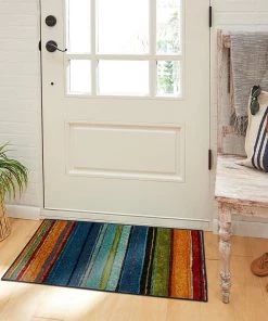 Rainbow Multi 7 ft. 6 in. x 10 ft. Striped Area Rug 3-Piece Set by Mohawk Home 22 Rainbow Multi 7 ft. 6 in. x 10 ft. Striped Area Rug 3-Piece Set by Mohawk Home -Mohawk Home Sales multi mohawk home rug sets 335465 1f 1000