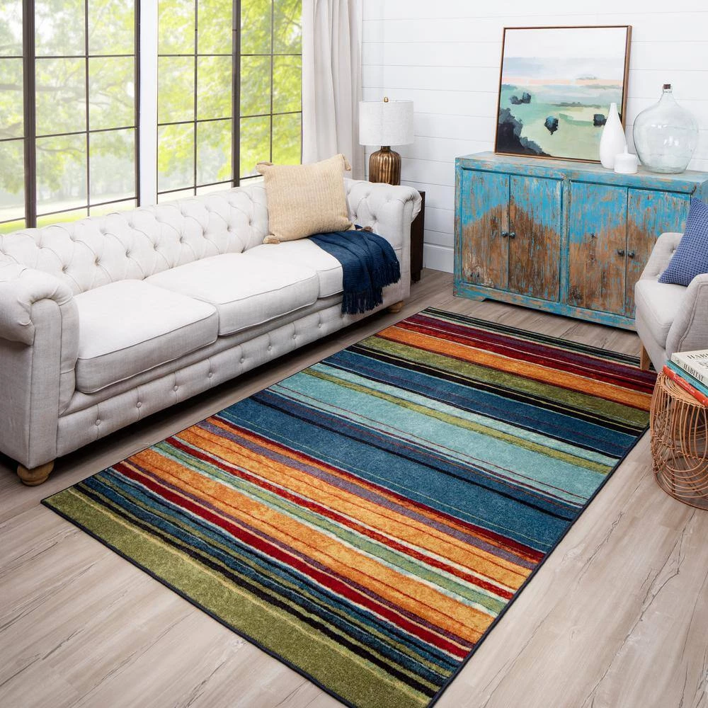Rainbow Multi 7 ft. 6 in. x 10 ft. Striped Area Rug 3-Piece Set by Mohawk Home 14 Rainbow Multi 7 ft. 6 in. x 10 ft. Striped Area Rug 3-Piece Set by Mohawk Home - Image 12