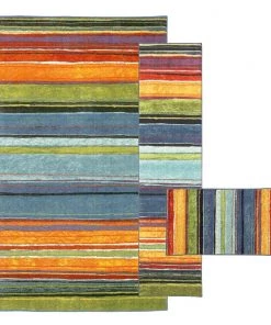 Rainbow Multi 7 ft. 6 in. x 10 ft. Striped Area Rug 3-Piece Set by Mohawk Home