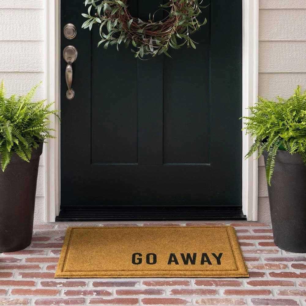 Corner Go Away Natural 18 in. x 30 in. Faux Coir Doormat by Mohawk Home 4 Corner Go Away Natural 18 in. x 30 in. Faux Coir Doormat by Mohawk Home - Image 2