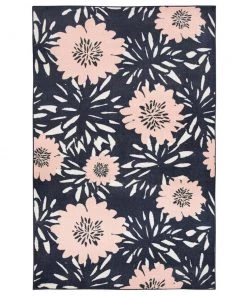 Flower Burst Navy 5 ft. x 8 ft. Floral Area Rug by Mohawk Home