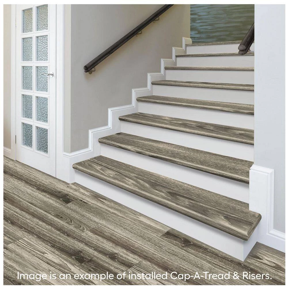 Oaxaca Valley Gray Stair Tread and Reversible Riser Kit 47 in. L x 12-1/8 in. W x 2-3/16 in. T by Cap A Tread 5 Oaxaca Valley Gray Stair Tread and Reversible Riser Kit 47 in. L x 12-1/8 in. W x 2-3/16 in. T by Cap A Tread - Image 3