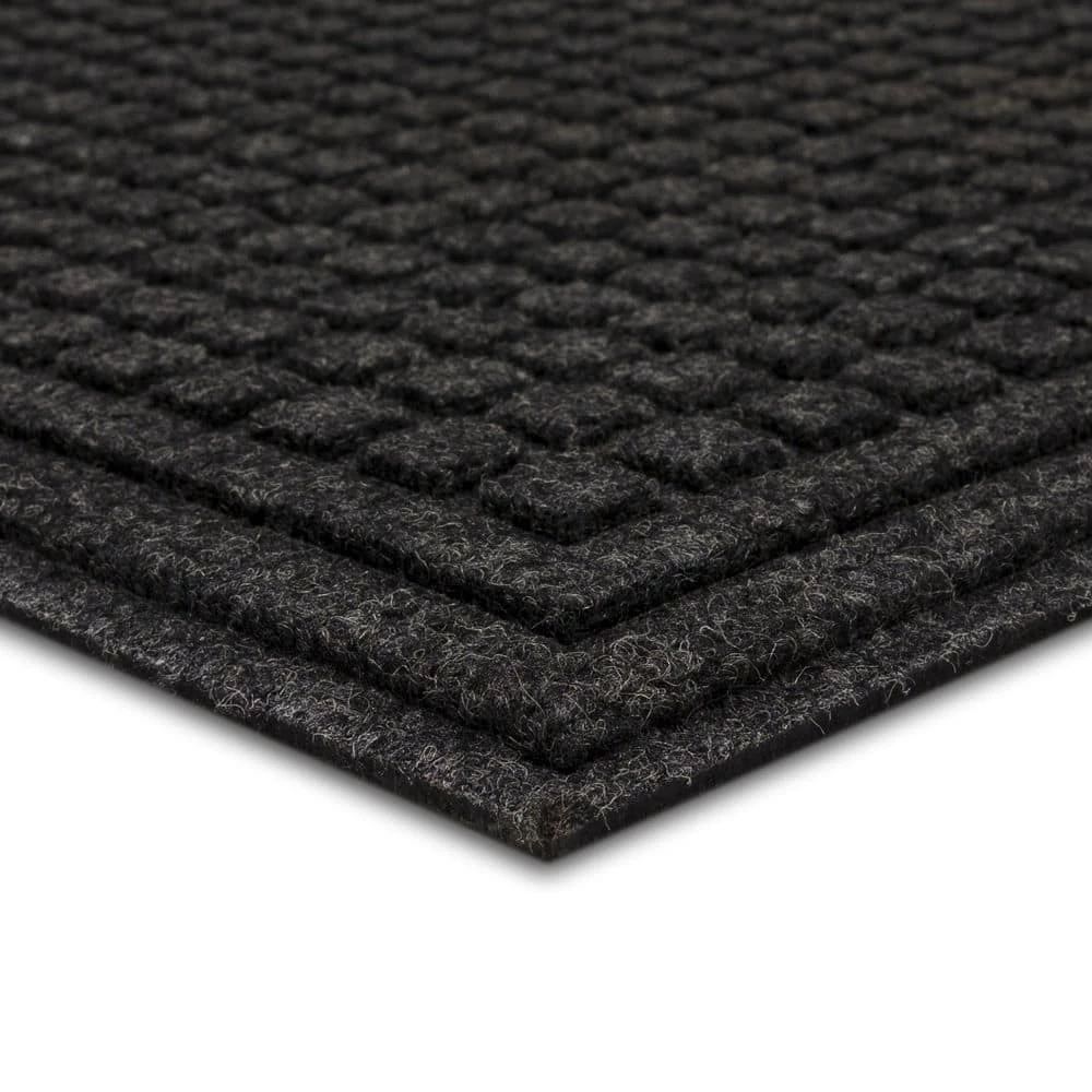 Waffle Grid Impression Onyx 18 in. x 30 in. Recycled Rubber Indoor/Outdoor Door Mat by Mohawk Home 6 Waffle Grid Impression Onyx 18 in. x 30 in. Recycled Rubber Indoor/Outdoor Door Mat by Mohawk Home - Image 4