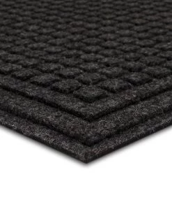 Waffle Grid Impression Onyx 24 in. x 36 in. Recycled Rubber Indoor/Outdoor Door Mat by Mohawk Home -Mohawk Home Sales onyx mohawk home door mats 749088 1d 1000