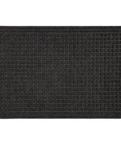 Waffle Grid Impression Onyx 24 in. x 36 in. Recycled Rubber Indoor/Outdoor Door Mat by Mohawk Home