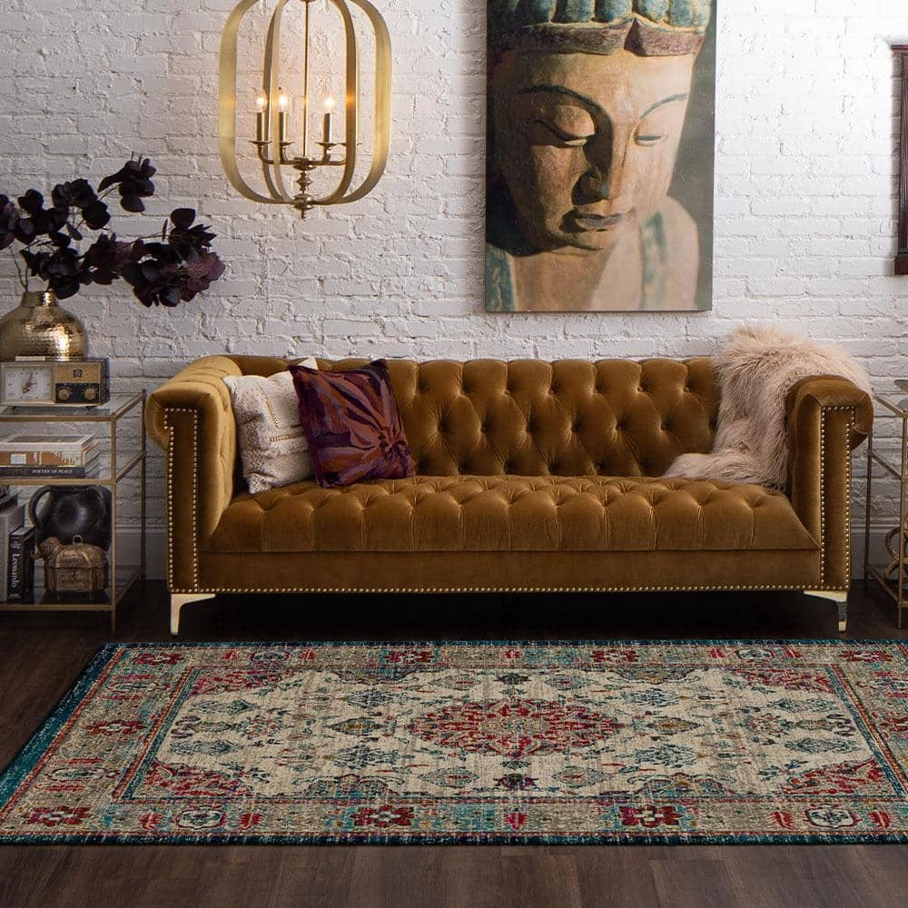 Fitzgerald Oyster 8 ft. x 10 ft. Abstract Area Rug by Mohawk Home 4 Fitzgerald Oyster 8 ft. x 10 ft. Abstract Area Rug by Mohawk Home - Image 2