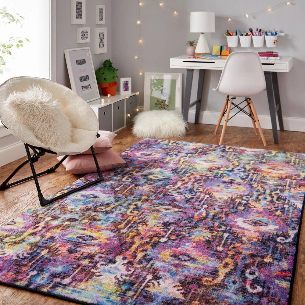 Arimo Purple 8 ft. x 10 ft. Tribal Area Rug by Mohawk Home 4 Arimo Purple 8 ft. x 10 ft. Tribal Area Rug by Mohawk Home - Image 2