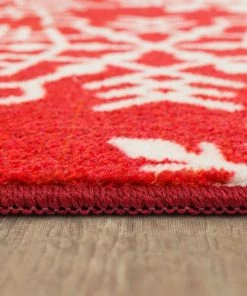 Snowflake Red 2 ft. x 3 ft. 4 in. Machine Washable Area Rug by Mohawk Home -Mohawk Home Sales red mohawk home area rugs 735241 40 1000