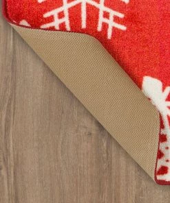 Snowflake Red 2 ft. x 3 ft. 4 in. Machine Washable Area Rug by Mohawk Home -Mohawk Home Sales red mohawk home area rugs 735241 66 1000