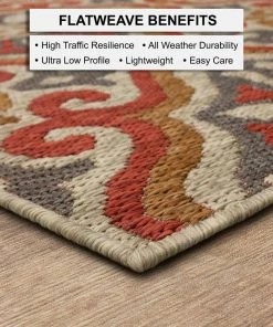 Sorrento Rust 10 ft. x 13 ft. Geometric Indoor/Outdoor Area Rug by Mohawk Home -Mohawk Home Sales rust mohawk home outdoor rugs 790837 1d 1000