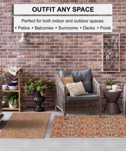 Sorrento Rust 10 ft. x 13 ft. Geometric Indoor/Outdoor Area Rug by Mohawk Home -Mohawk Home Sales rust mohawk home outdoor rugs 790837 a0 1000