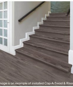 Seasoned Wood Stair Tread and Reversible Riser Kit 47 in. L x 12-1/8 in. W x 1-11/16 in. T to Cover Stairs 1 in. Thick by Cap A Tread -Mohawk Home Sales seasoned wood cap a tread vinyl stair treads 01c073779 31 1000