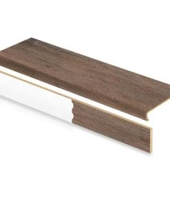 Mohawk Home Sales 34 Seed Lake Hickory Vinyl Overlay Stair Tread and Reversible Riser Kit 47 in. L x 12-1/8 in. W x 2-3/16 in. T by Cap A Tread