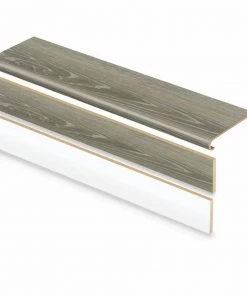 Mohawk Home Sales 24 Sterling Oak Stair Tread and Reversible Riser Kit 47 in. L x 12-1/8 in. W x 1-11/16 in. T for Stairs 1 in. Thick by Cap A Tread