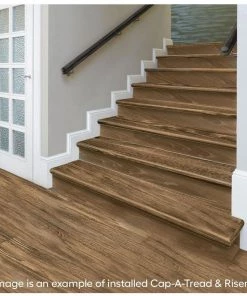 Sundance Canyon Hickory Stair Tread and Reversible Riser Kit 47 in. L x 12-1/8 in. W x 2-3/16 in. T by Cap A Tread -Mohawk Home Sales sundance canyon hickory cap a tread vinyl stair treads 01ca77391 31 1000