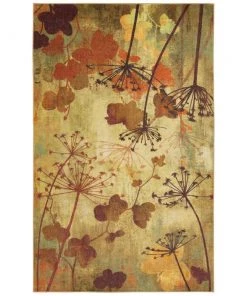Autumn Branches Rustburn Tan 8 ft. x 10 ft. Nature Area Rug by Mohawk Home