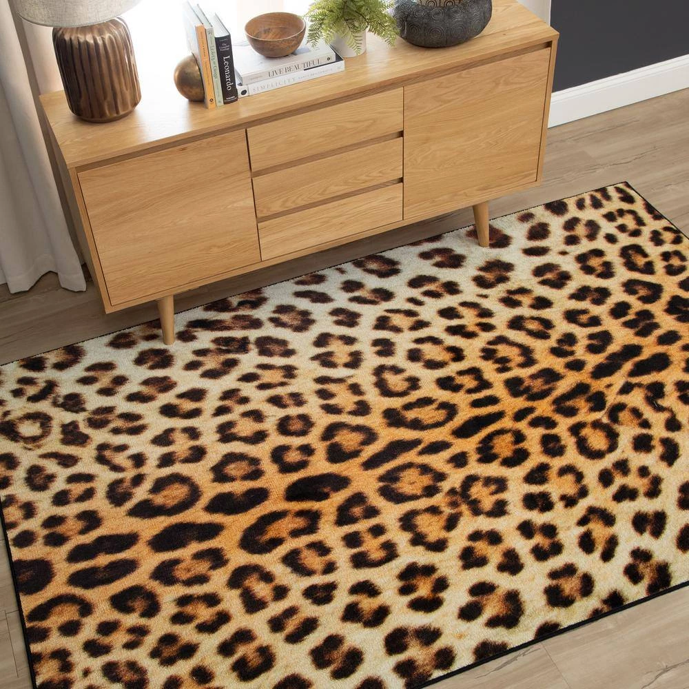Cheetah Spots Tan 8 ft. x 10 ft. Animal Print Area Rug by Mohawk Home 4 Cheetah Spots Tan 8 ft. x 10 ft. Animal Print Area Rug by Mohawk Home - Image 2