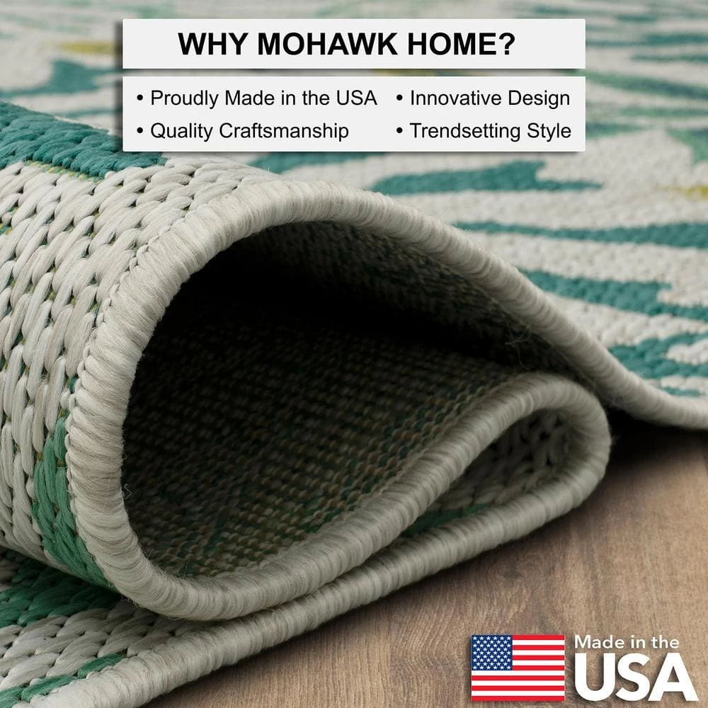 Lagoon Teal 10 ft. x 13 ft. Indoor/Outdoor Area Rug by Mohawk Home 9 Lagoon Teal 10 ft. x 13 ft. Indoor/Outdoor Area Rug by Mohawk Home - Image 7