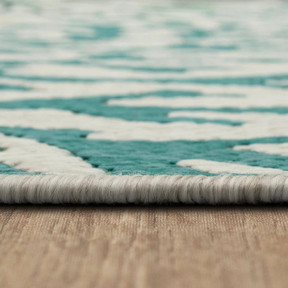 Lagoon Teal 10 ft. x 13 ft. Indoor/Outdoor Area Rug by Mohawk Home 10 Lagoon Teal 10 ft. x 13 ft. Indoor/Outdoor Area Rug by Mohawk Home - Image 8