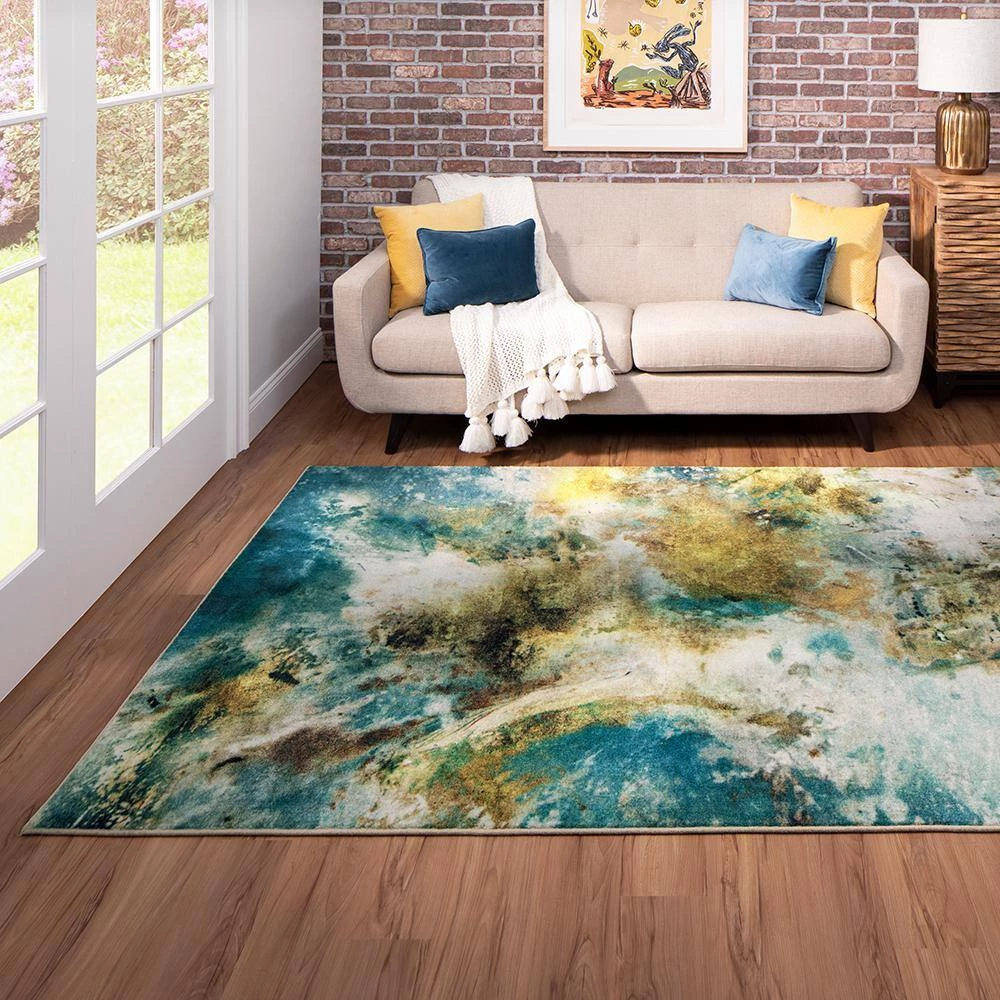 Shoreline Water 9 ft. x 12 ft. Abstract Area Rug by Mohawk Home 4 Shoreline Water 9 ft. x 12 ft. Abstract Area Rug by Mohawk Home - Image 2