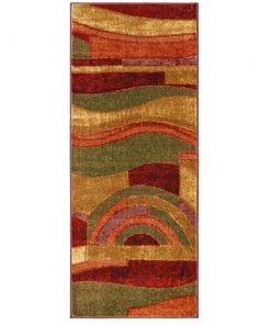 Piscasso Wine 2 ft. x 5 ft. Machine Washable Abstract Runner Rug by Mohawk Home