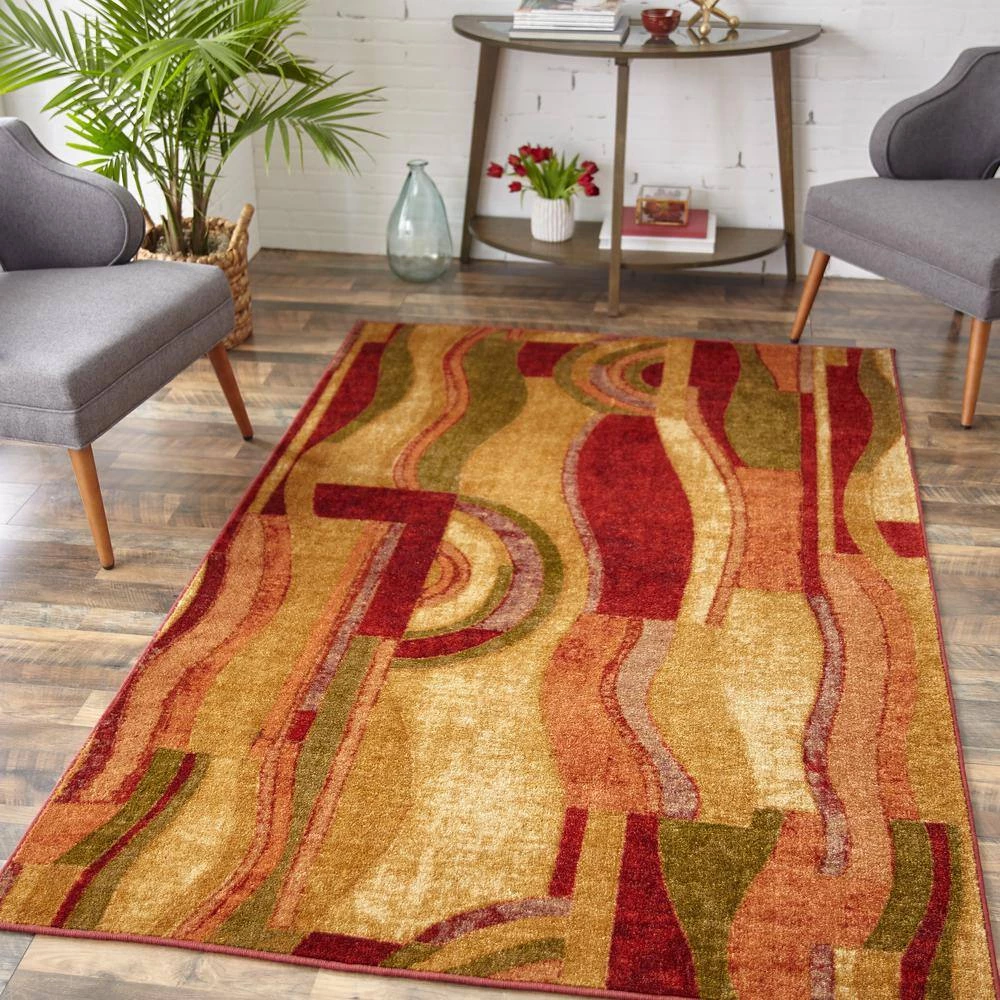 Piscasso Wine 8 ft. x 10 ft. Abstract Area Rug by Mohawk Home 14 Piscasso Wine 8 ft. x 10 ft. Abstract Area Rug by Mohawk Home - Image 12
